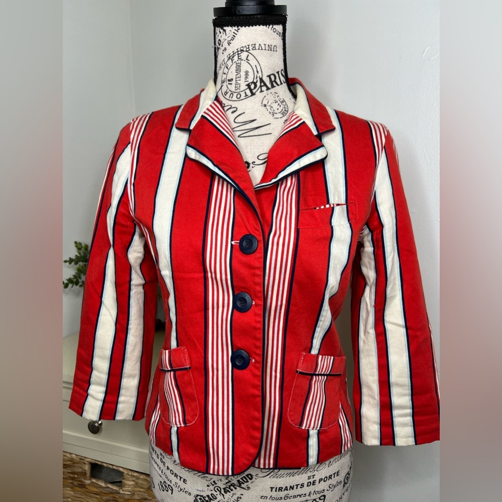 Luella - Red, White & Blue Stripe Carnaby Street Fitted Jacket